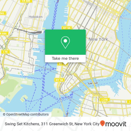 Mapa de Swing Set Kitchens, 311 Greenwich St