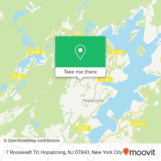 Mapa de 7 Roosevelt Trl, Hopatcong, NJ 07843