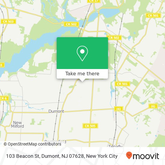 Mapa de 103 Beacon St, Dumont, NJ 07628