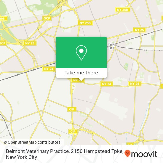 Belmont Veterinary Practice, 2150 Hempstead Tpke map