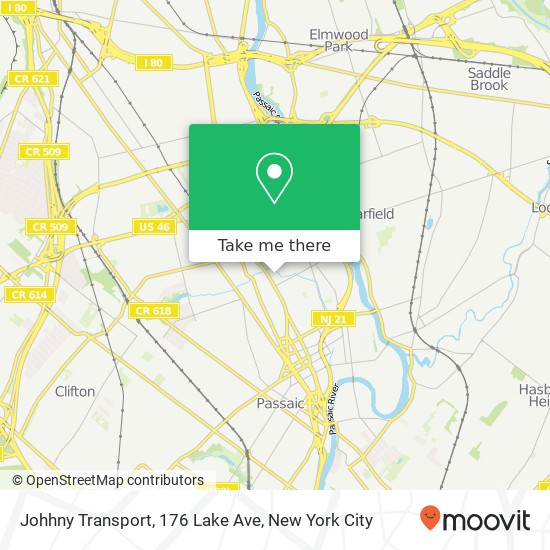 Mapa de Johhny Transport, 176 Lake Ave
