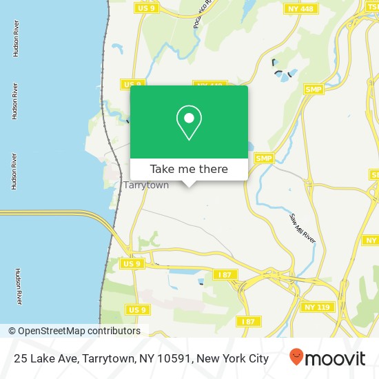 Mapa de 25 Lake Ave, Tarrytown, NY 10591