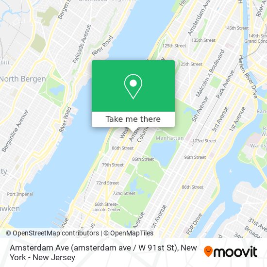 Amsterdam Ave (amsterdam ave / W 91st St) map