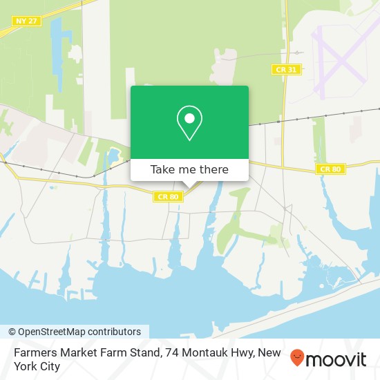 Mapa de Farmers Market Farm Stand, 74 Montauk Hwy