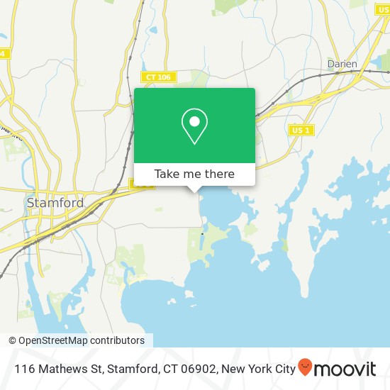 Mapa de 116 Mathews St, Stamford, CT 06902