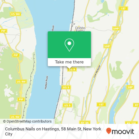 Columbus Nails on Hastings, 58 Main St map