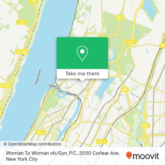 Mapa de Woman To Woman ob / Gyn, P.C., 3050 Corlear Ave