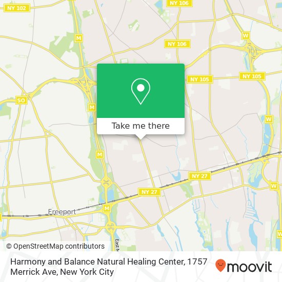 Mapa de Harmony and Balance Natural Healing Center, 1757 Merrick Ave