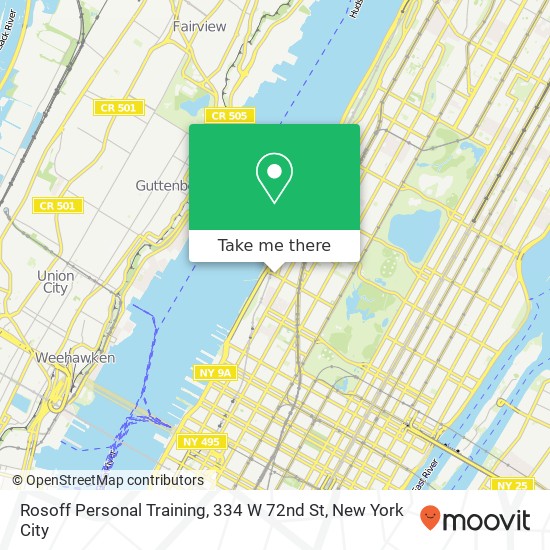 Mapa de Rosoff Personal Training, 334 W 72nd St