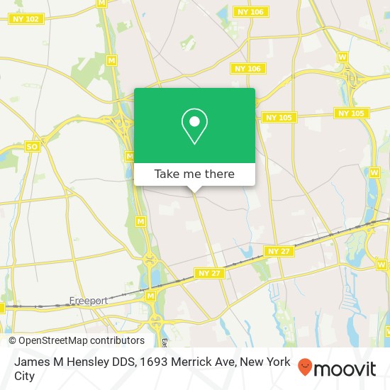 Mapa de James M Hensley DDS, 1693 Merrick Ave