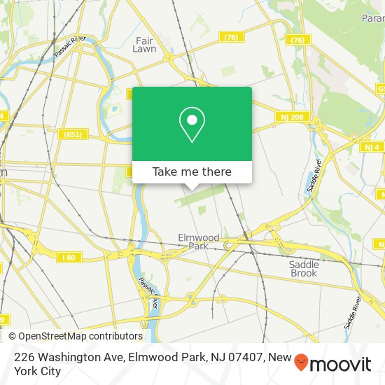 226 Washington Ave, Elmwood Park, NJ 07407 map