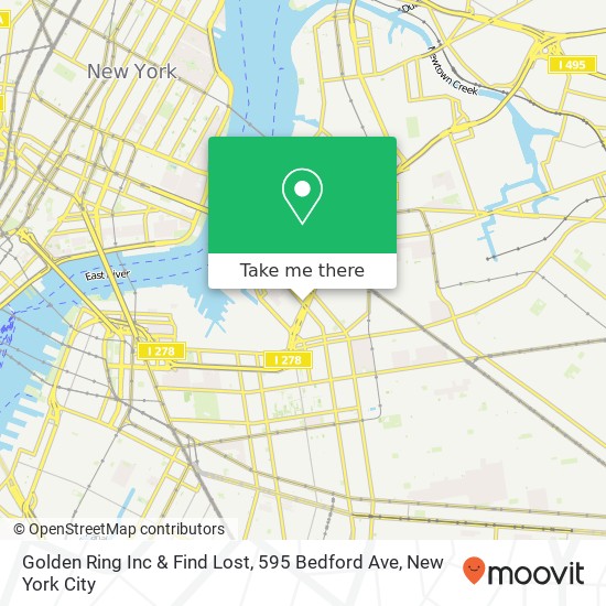 Mapa de Golden Ring Inc & Find Lost, 595 Bedford Ave
