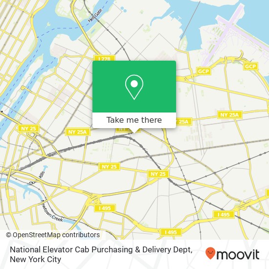 National Elevator Cab Purchasing & Delivery Dept map