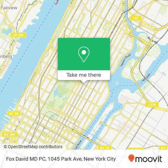 Mapa de Fox David MD PC, 1045 Park Ave