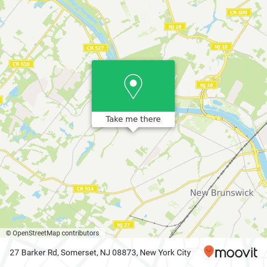 Mapa de 27 Barker Rd, Somerset, NJ 08873