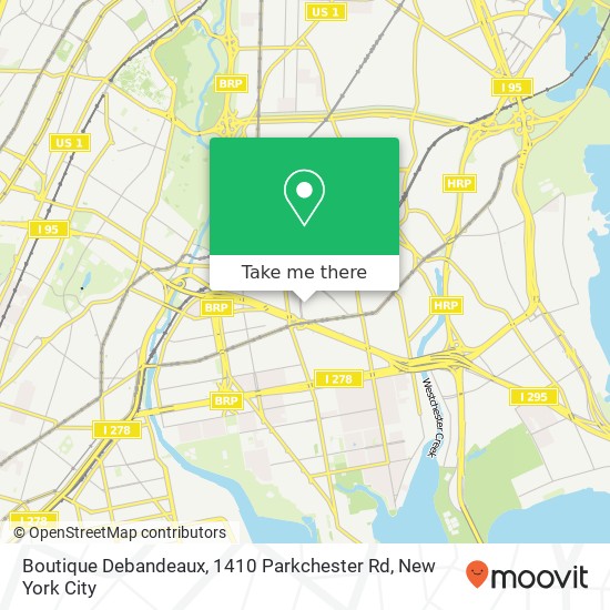 Mapa de Boutique Debandeaux, 1410 Parkchester Rd