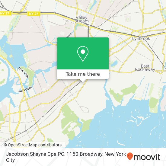Mapa de Jacobson Shayne Cpa PC, 1150 Broadway