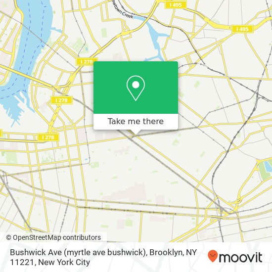 Mapa de Bushwick Ave (myrtle ave bushwick), Brooklyn, NY 11221