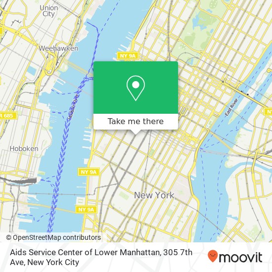 Mapa de Aids Service Center of Lower Manhattan, 305 7th Ave