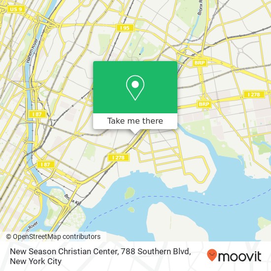 Mapa de New Season Christian Center, 788 Southern Blvd