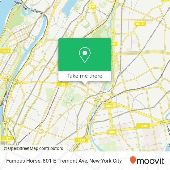 Mapa de Famous Horse, 801 E Tremont Ave