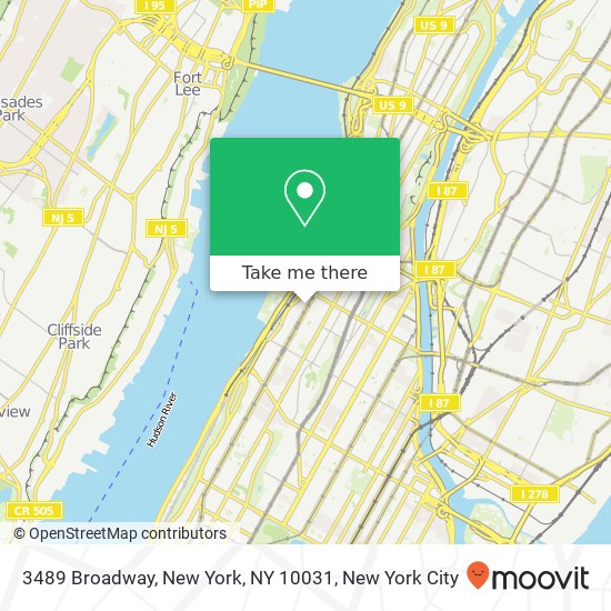 Mapa de 3489 Broadway, New York, NY 10031