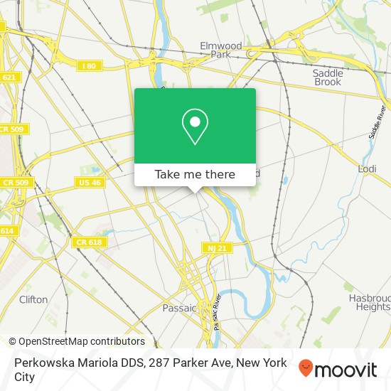 Mapa de Perkowska Mariola DDS, 287 Parker Ave