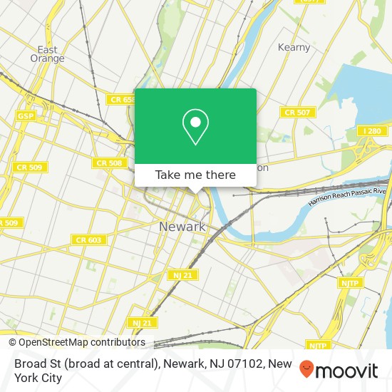 Broad St (broad at central), Newark, NJ 07102 map
