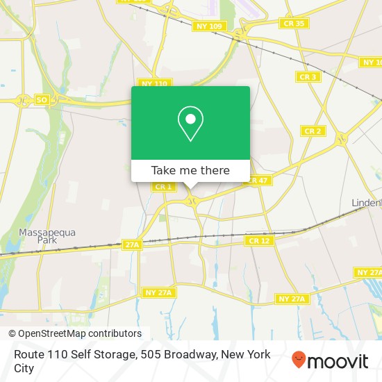 Mapa de Route 110 Self Storage, 505 Broadway