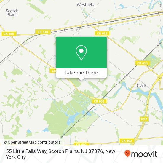 Mapa de 55 Little Falls Way, Scotch Plains, NJ 07076