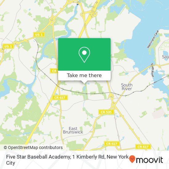 Mapa de Five Star Baseball Academy, 1 Kimberly Rd