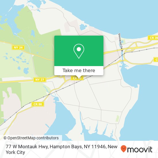 Mapa de 77 W Montauk Hwy, Hampton Bays, NY 11946
