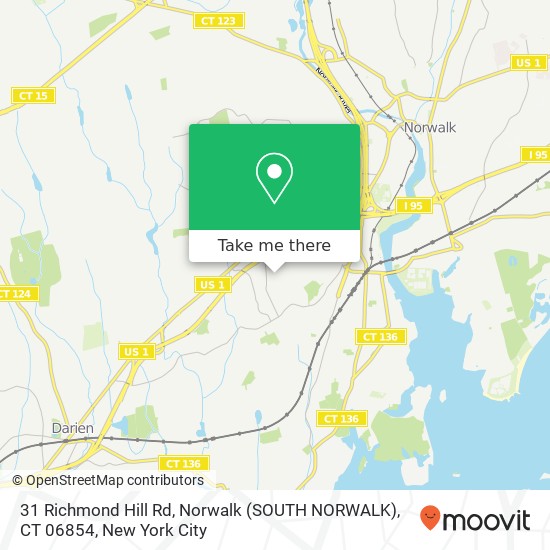 Mapa de 31 Richmond Hill Rd, Norwalk (SOUTH NORWALK), CT 06854