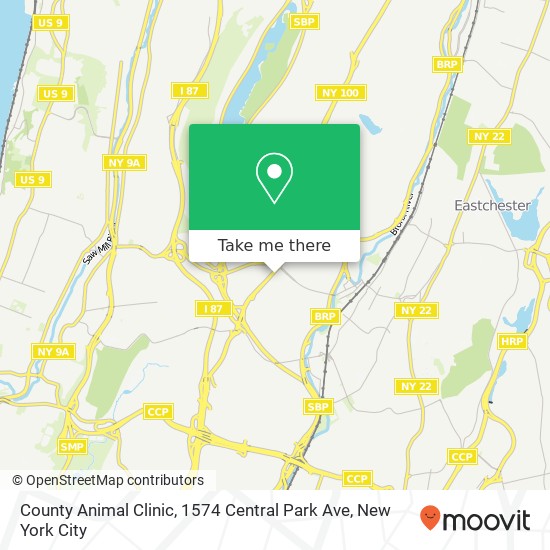 Mapa de County Animal Clinic, 1574 Central Park Ave