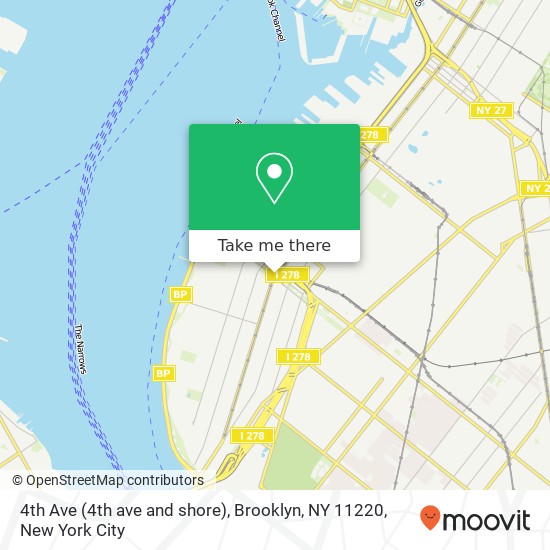 Mapa de 4th Ave (4th ave and shore), Brooklyn, NY 11220