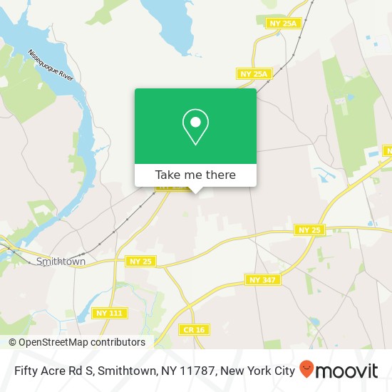 Mapa de Fifty Acre Rd S, Smithtown, NY 11787