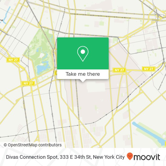 Mapa de Divas Connection Spot, 333 E 34th St