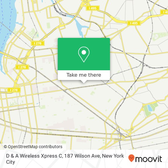 Mapa de D & A Wireless Xpress C, 187 Wilson Ave