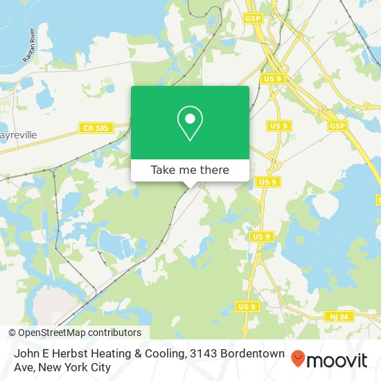 Mapa de John E Herbst Heating & Cooling, 3143 Bordentown Ave