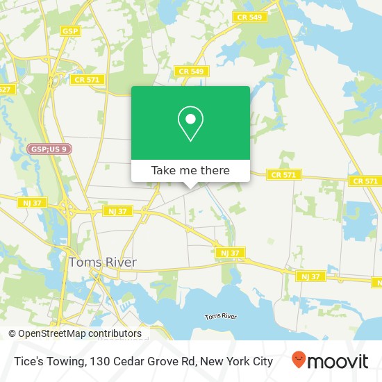 Tice's Towing, 130 Cedar Grove Rd map