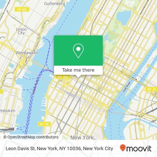 Leon Davis St, New York, NY 10036 map