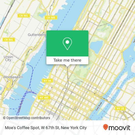 Mapa de Moe's Coffee Spot, W 67th St