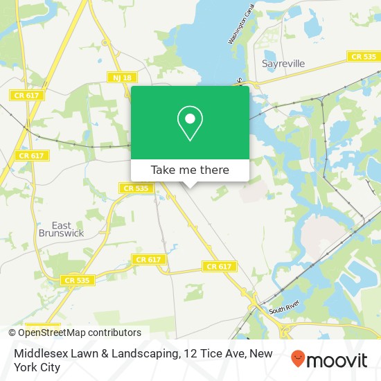 Mapa de Middlesex Lawn & Landscaping, 12 Tice Ave