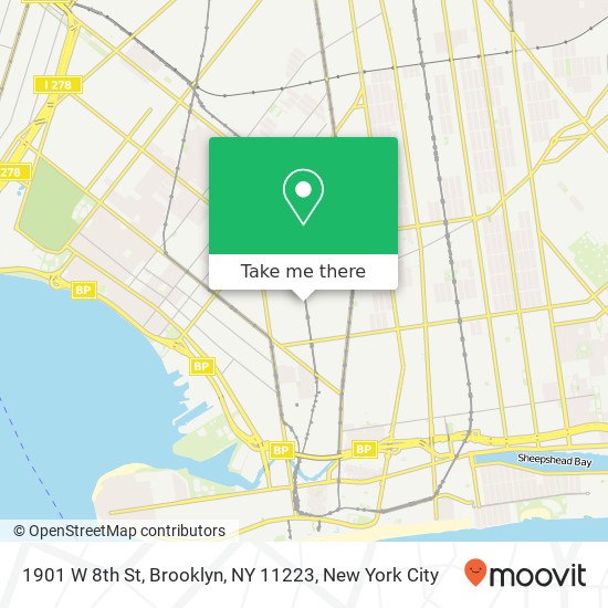 Mapa de 1901 W 8th St, Brooklyn, NY 11223