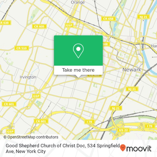 Mapa de Good Shepherd Church of Christ Doc, 534 Springfield Ave