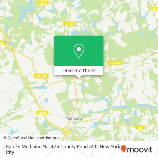 Mapa de Sports Medicine NJ, 475 County Road 520