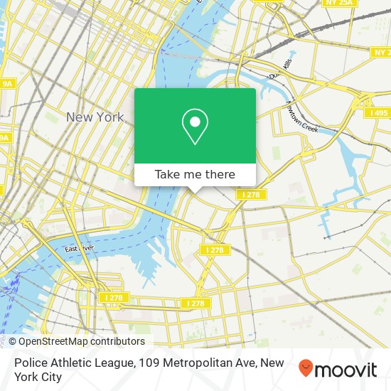 Mapa de Police Athletic League, 109 Metropolitan Ave