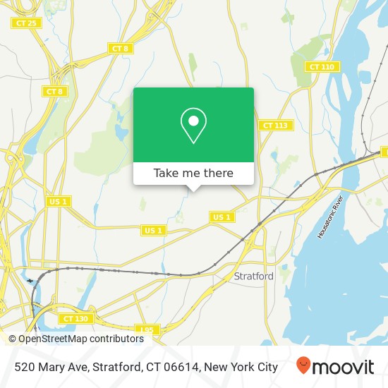 Mapa de 520 Mary Ave, Stratford, CT 06614