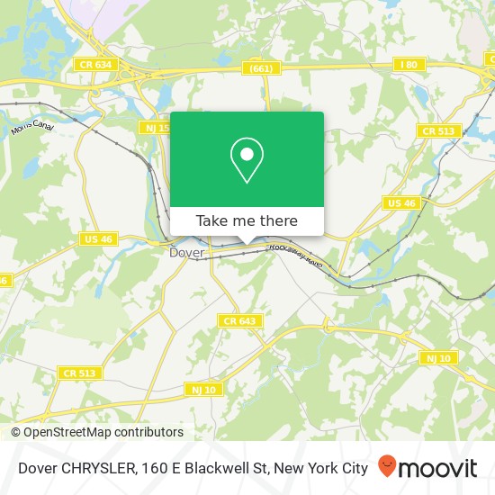 Mapa de Dover CHRYSLER, 160 E Blackwell St