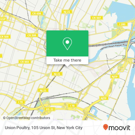 Mapa de Union Poultry, 105 Union St